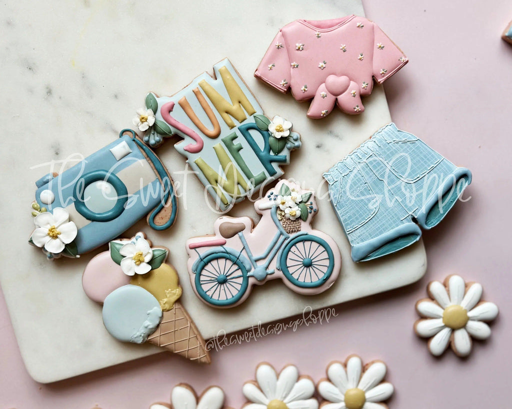 Cookie Cutters - Lovely Summer - Cookie Cutters Set - Set of 6 Cookie Cutters - The Sweet Designs Shoppe - TSDS - - Accesories,Accessories,accessory,ALL,beach,bicycle,Clothing / Accessories,Cookie Cutter,fruity summer,icecream,Mini Sets,pool,pool party,Promocode,regular sets,set,Summer,summer plaque