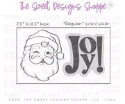 Cookie Cutters - Lovely Vintage Santa Face & Joy Plaque Cookie Cutter Set - Set of 2 - Cookie Cutters - The Sweet Designs Shoppe - TSDS - - ALL,Christmas,Christmas / Winter,claus,clause,Cookie Cutter,PLAQUES HANDLETTERING,Promocode,regular sets,Santa,Santa Claus,Santa Face,set,STL