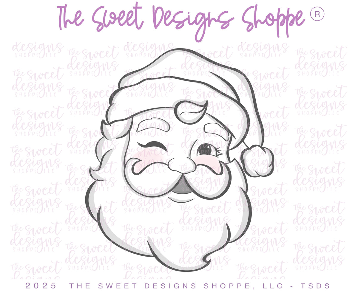 Cookie Cutters - Lovely Vintage Santa Face & Joy Plaque Cookie Cutter Set - Set of 2 - Cookie Cutters - The Sweet Designs Shoppe - TSDS - - ALL,Christmas,Christmas / Winter,claus,clause,Cookie Cutter,PLAQUES HANDLETTERING,Promocode,regular sets,Santa,Santa Claus,Santa Face,set,STL