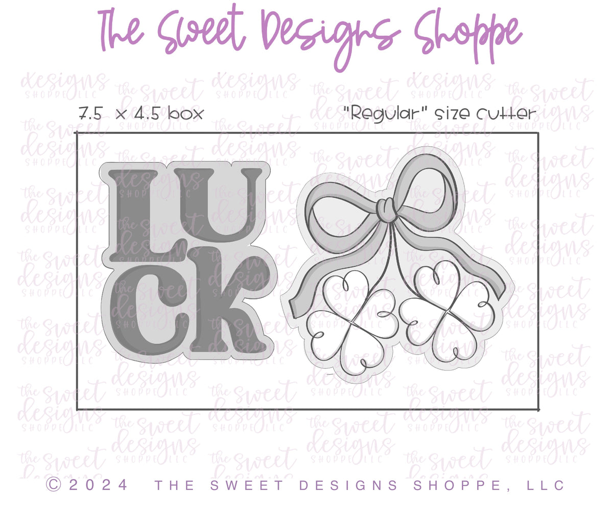 Cookie Cutters - Luck and Clover St Patrick's Set - Set of 2 - Cookie Cutters - The Sweet Designs Shoppe - TSDS - - ALL,Cookie Cutter,Mini Set,Mini Sets,Promocode,regular sets,set,ST PATRICK,st patricks,St Patrick’s Day,STL