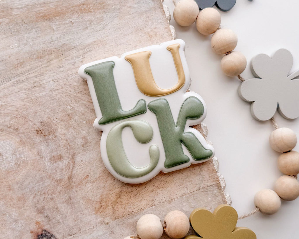 Cookie Cutters - Luck Chunky Plaque - Cookie Cutter - The Sweet Designs Shoppe - TSDS - - ALL,Cookie Cutter,Plaque,Plaques,PLAQUES HANDLETTERING,Promocode,ST PATRICK,st patricks,St Patrick’s Day,STL