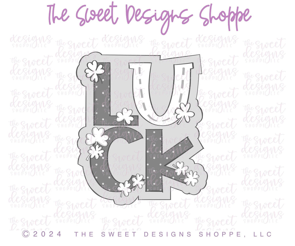 Cookie Cutters - LUCK Plaque - Cookie Cutter - The Sweet Designs Shoppe - TSDS - - ALL,Cookie Cutter,handlettering,Holiday,leprechaun,Lettering,patrick,patrick's,Plaque,Plaques,PLAQUES HANDLETTERING,Promocode,ST PATRICK,St. Pat,St. Patricks,STL
