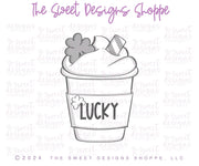 Cookie Cutters - Lucky Iced Coffee- Cookie Cutter - The Sweet Designs Shoppe - TSDS - - ALL,beverage,Coffee,Cookie Cutter,drink,food,Food & Beverages,Promocode,St paddy,ST PATRICK,st patricks,St Patrick’s Day,St. Pat,STL