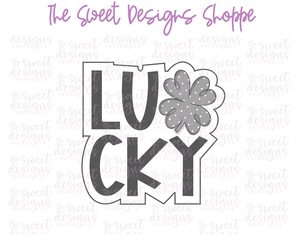 Cookie Cutters - Lucky Plaque - Cookie Cutter - Sweet Designs Shoppe - - ALL, Cookie Cutter, handlettering, Holiday, leprechaun, Lettering, patrick, patrick's, Plaque, Plaques, PLAQUES HANDLETTERING, Promocode, ST PATRICK, St. Pat, St. Patricks