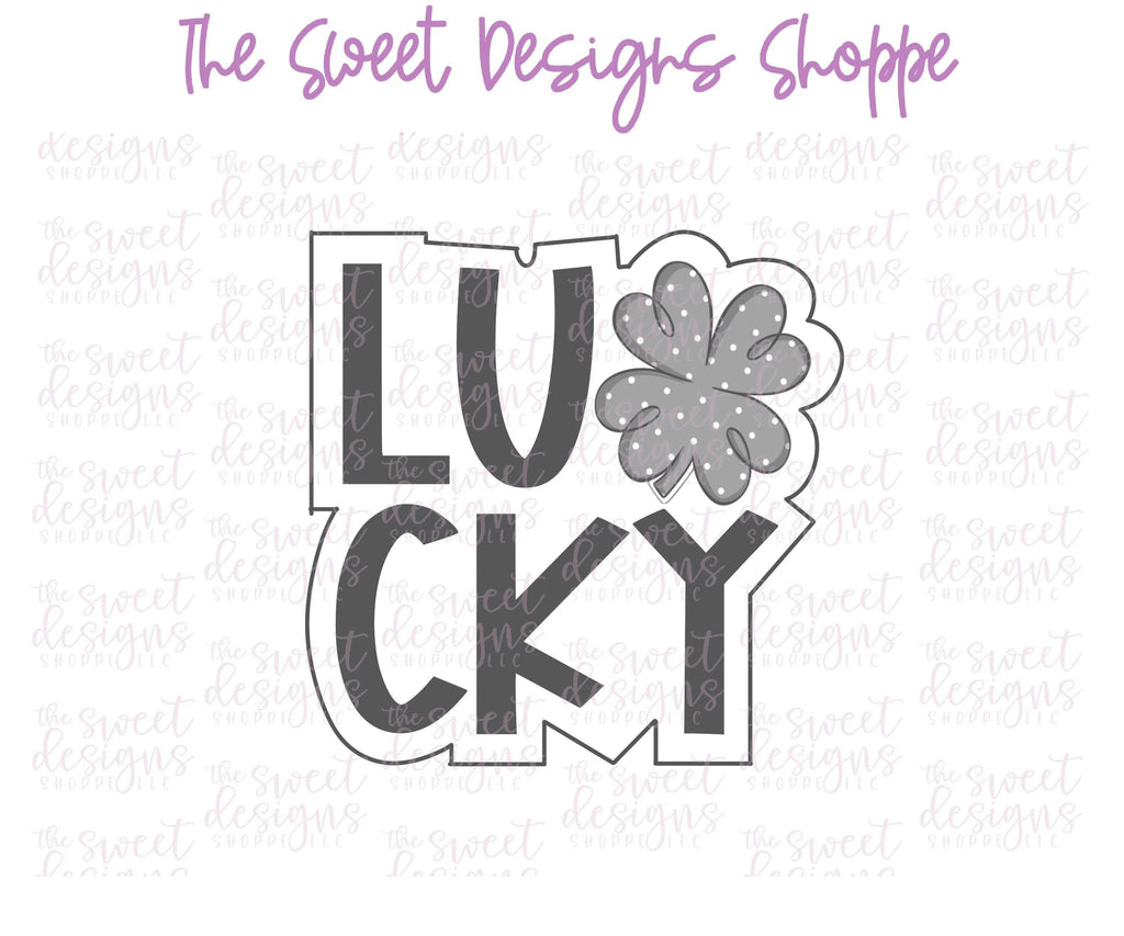 Cookie Cutters - Lucky Plaque - Cookie Cutter - The Sweet Designs Shoppe - TSDS - - ALL,Cookie Cutter,handlettering,Holiday,leprechaun,Lettering,patrick,patrick's,Plaque,Plaques,PLAQUES HANDLETTERING,Promocode,ST PATRICK,St. Pat,St. Patricks,STL