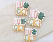 Cookie Cutters - Lucky Plaque - Cookie Cutter - The Sweet Designs Shoppe - TSDS - - ALL,Cookie Cutter,handlettering,Holiday,leprechaun,Lettering,patrick,patrick's,Plaque,Plaques,PLAQUES HANDLETTERING,Promocode,ST PATRICK,St. Pat,St. Patricks,STL