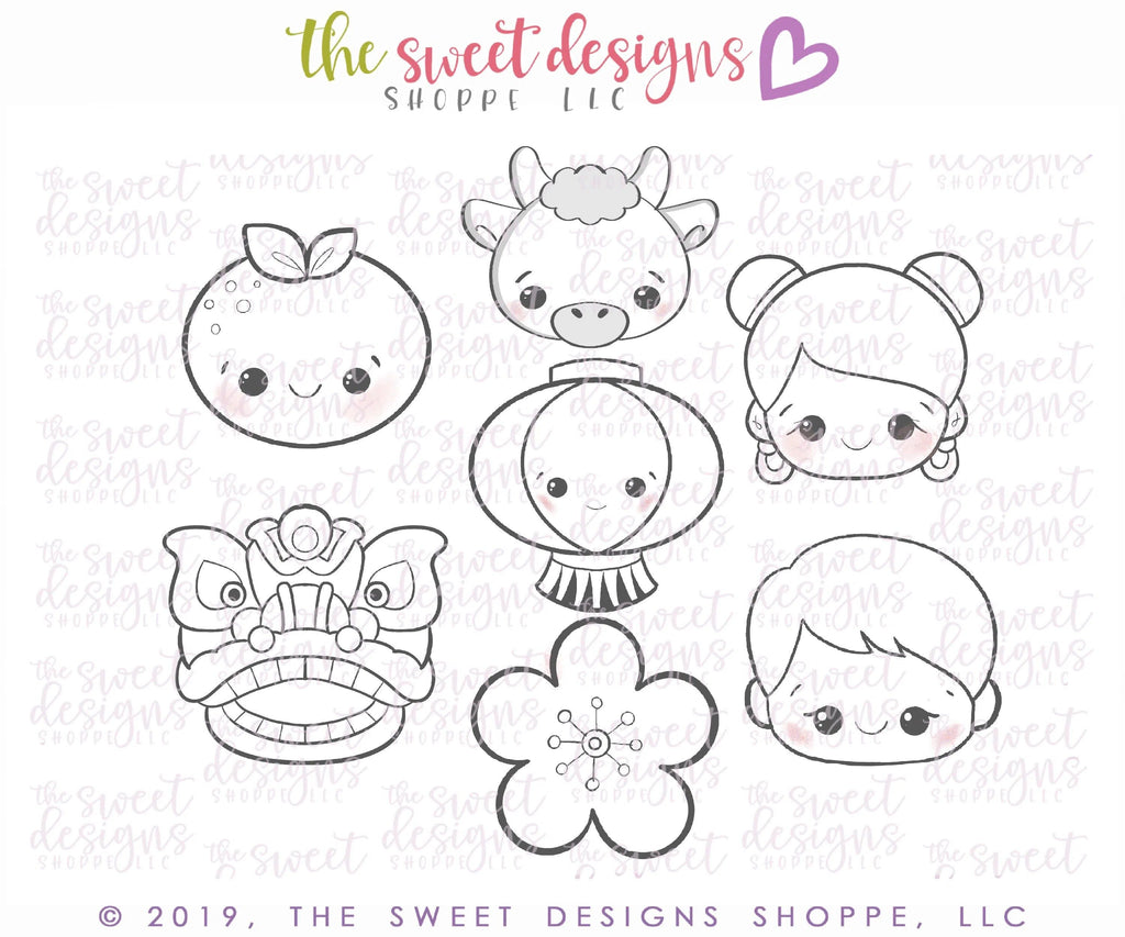 Cookie Cutters - Lunar New Year Mini Set for 2021- Cookie Cutters - The Sweet Designs Shoppe - TSDS - - ALL,China,Chinese New Year,Cookie Cutter,fruit,fruits,Mini Sets,mouse,Promocode,set