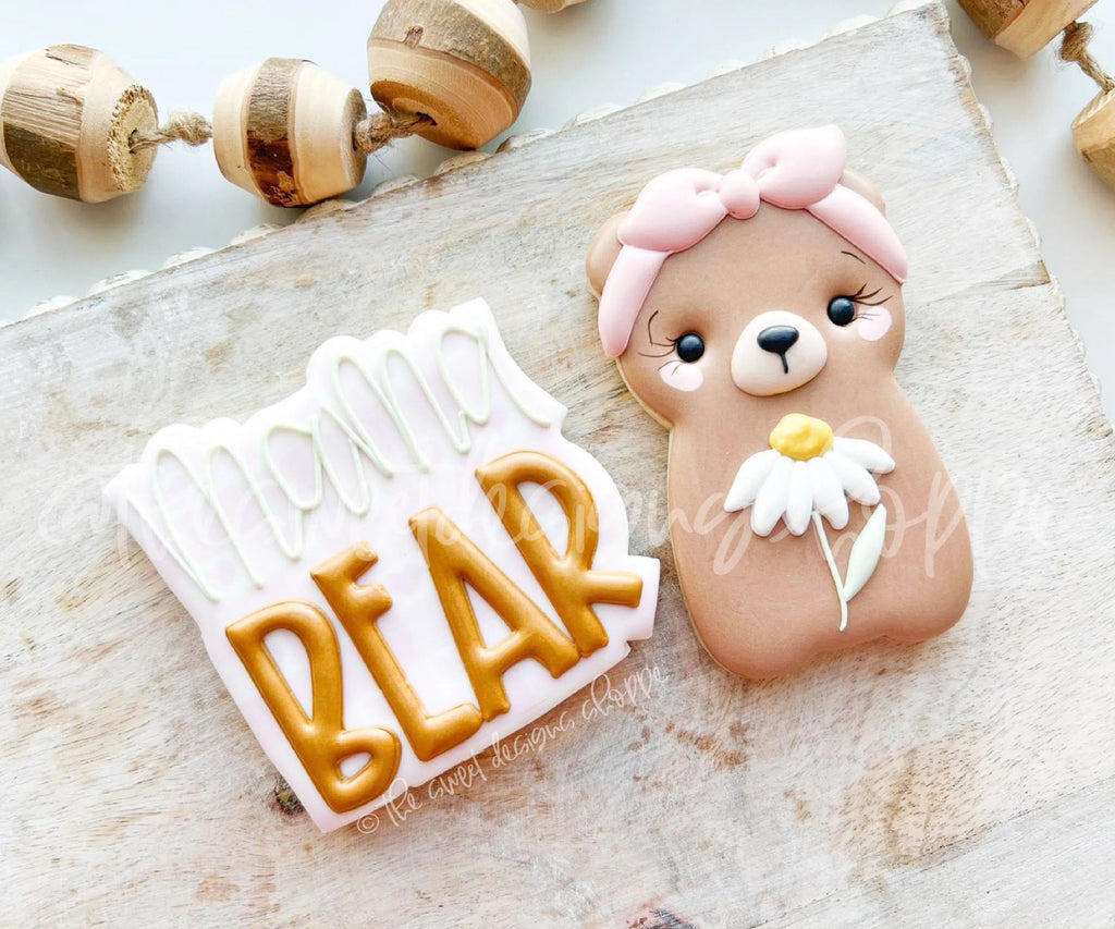 Cookie Cutters - Mama Bear Modern Plaque - Cookie Cutter - The Sweet Designs Shoppe - - ALL, Animal, animal plaque, Animals, Animals and Insects, Cookie Cutter, MOM, Mom Plaque, mother, mothers DAY, Plaque, Plaques, Promocode