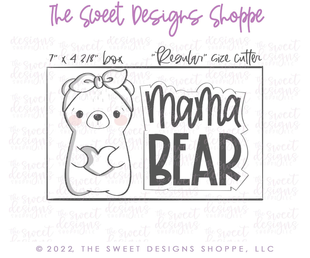 Cookie Cutters - MAMA Bear Set - 2 Piece Set - Cookie Cutters - Sweet Designs Shoppe - - ALL, Animal, Animals, Animals and Insects, Cookie Cutter, Mini Set, Mini Sets, MOM, mother, Mothers Day, Promocode, regular sets, set, sets