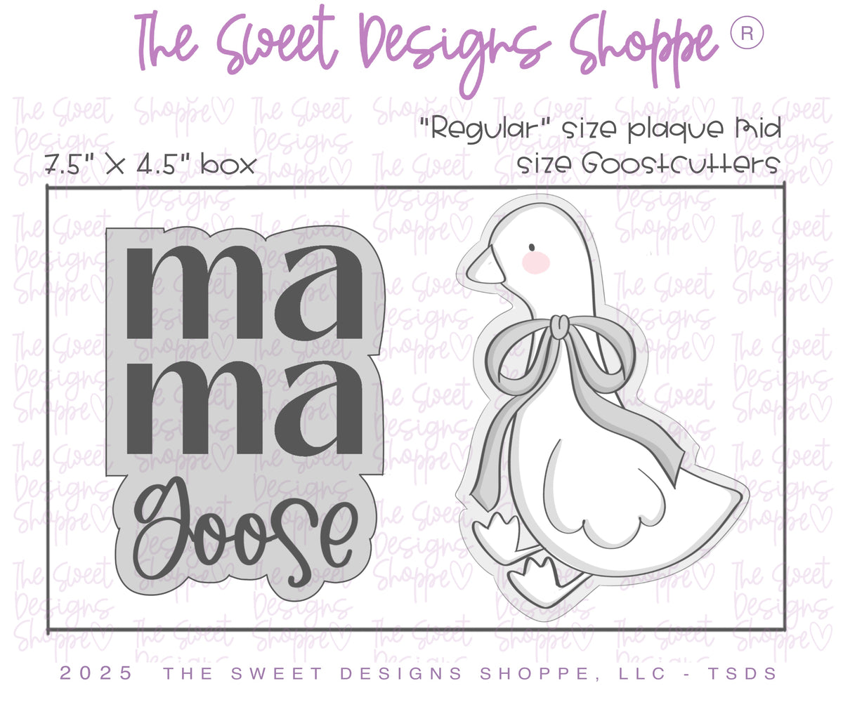 Cookie Cutters - MAMA Goose Set - Set of 2 - Cookie Cutters - The Sweet Designs Shoppe - TSDS - - ALL,Animal,Animals,Animals and Insects,baby shower,baby shower favors,Cookie Cutter,MOM,mother,mothers,Mothers Day,Promocode,regular sets,set,STL