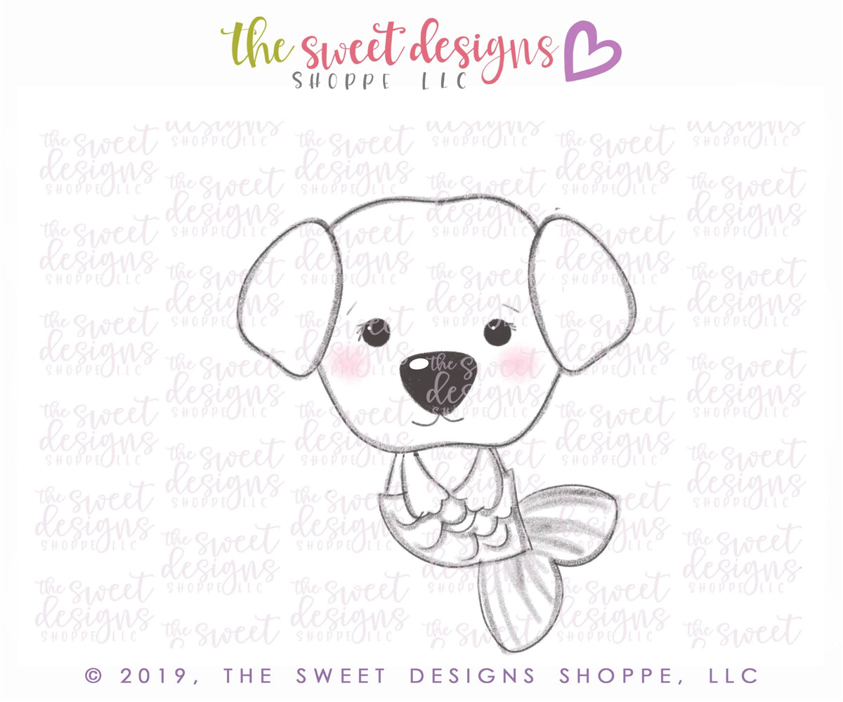Cookie Cutters - Marlee the Merdog - Cookie Cutter - The Sweet Designs Shoppe - TSDS - - ALL,Animal,Animals,Animals and Insects,Cookie Cutter,dog,Fantasy,Kids / Fantasy,mermaid,Promocode,STL,summer,under the sea
