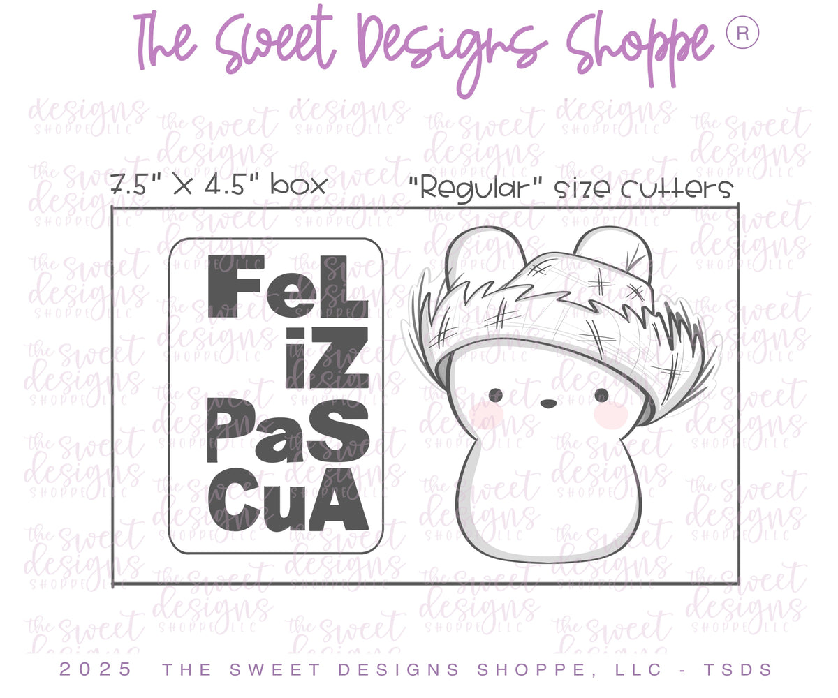 Cookie Cutters - Marshmallow Bad Bunny & Simple Plaque Set - Set of 2 - Cookie Cutters - The Sweet Designs Shoppe - TSDS - - ALL,Animal,Animals,Cookie Cutter,Easter,Easter / Spring,PLAQUES HANDLETTERING,Promocode,regular sets,set,STL