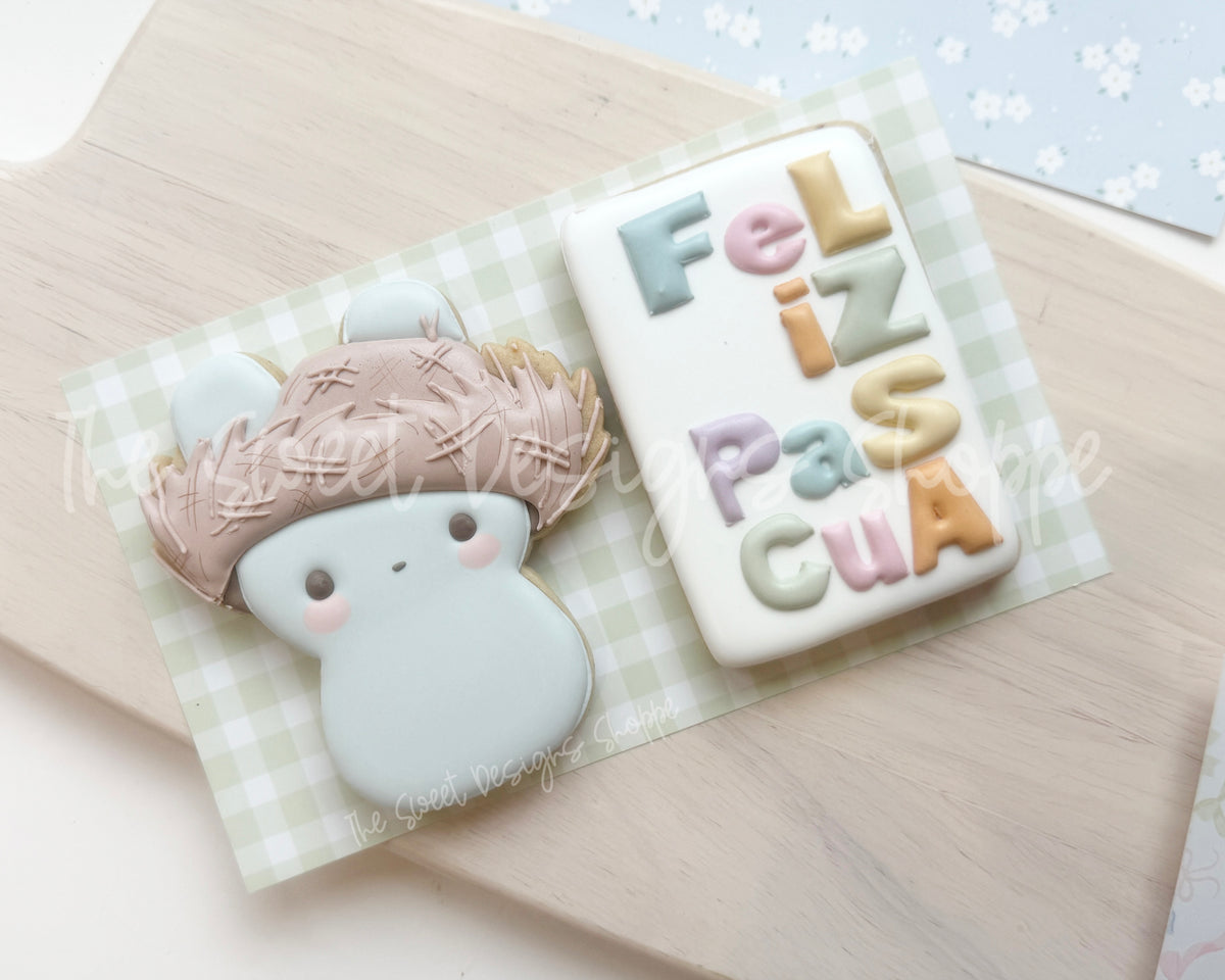 Cookie Cutters - Marshmallow Bad Bunny & Simple Plaque Set - Set of 2 - Cookie Cutters - The Sweet Designs Shoppe - TSDS - - ALL,Animal,Animals,Cookie Cutter,Easter,Easter / Spring,PLAQUES HANDLETTERING,Promocode,regular sets,set,STL