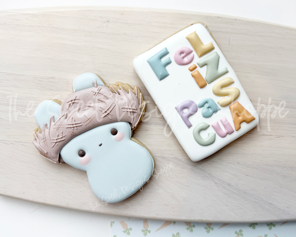 Cookie Cutters - Marshmallow Bad Bunny & Simple Plaque Set - Set of 2 - Cookie Cutters - The Sweet Designs Shoppe - TSDS - - ALL,Animal,Animals,Cookie Cutter,Easter,Easter / Spring,PLAQUES HANDLETTERING,Promocode,regular sets,set,STL