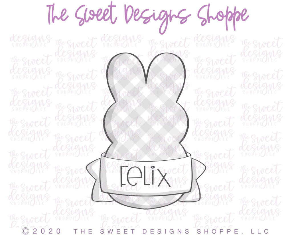 Cookie Cutters - Marshmallow Bunny with Ribbon - Cookie Cutter - The Sweet Designs Shoppe - TSDS - - ALL,Animal,Animals,Bunny,Cookie Cutter,Easter,Easter / Spring,Nature,Peep,Peeps,Promocode