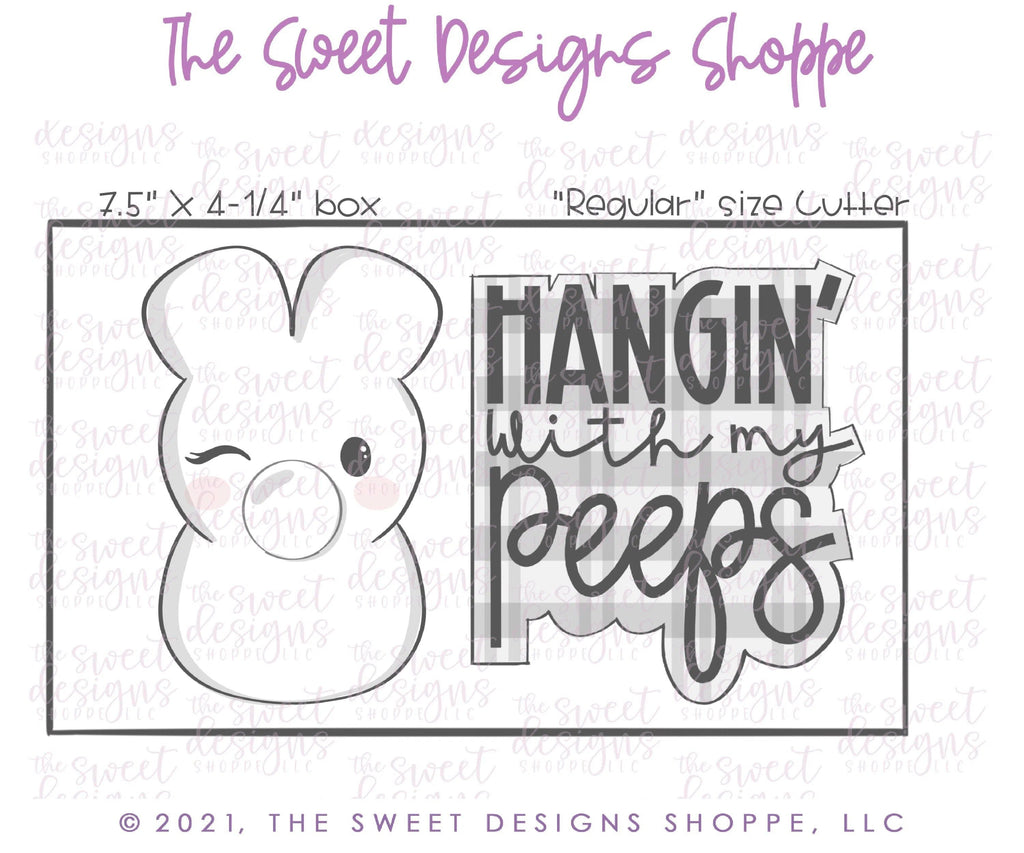 Cookie Cutters - Marshmallow Hangin with my Peeps Set - Set of 2 - Cookie Cutters - The Sweet Designs Shoppe - TSDS - - ALL,Animal,Animals,Animals and Insects,bunny,Cookie Cutter,Easter,Easter / Spring,Lady Milk Stache,Lady MilkStache,LadyMilkStache,Mini Sets,Promocode,regular sets,set,STL