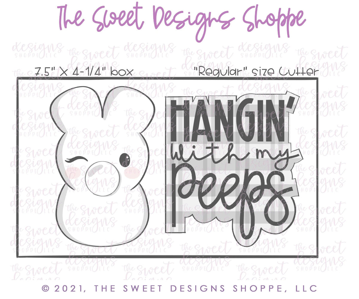 Cookie Cutters - Marshmallow Hangin with my Peeps Set - Set of 2 - Cookie Cutters - The Sweet Designs Shoppe - TSDS - - ALL,Animal,Animals,Animals and Insects,bunny,Cookie Cutter,Easter,Easter / Spring,Lady Milk Stache,Lady MilkStache,LadyMilkStache,Mini Sets,Promocode,regular sets,set,STL