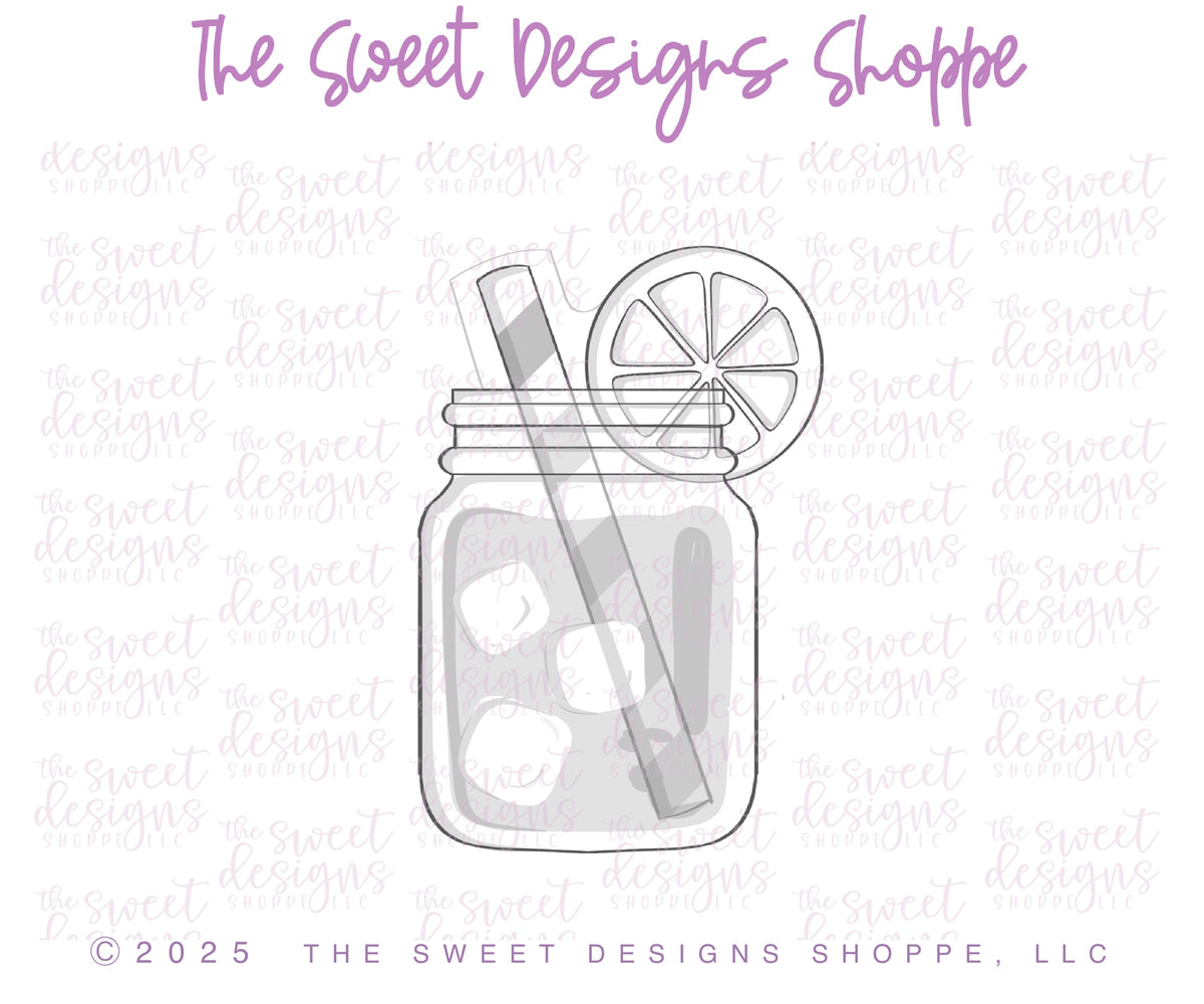 Cookie Cutters - Mason Jar with Lemon - Cookie Cutter - The Sweet Designs Shoppe - TSDS - - ALL,Cookie Cutter,double lemon,Food,Food & Beverages,Food and Beverage,fruit,fruits,Fruits and Vegetables,fruity summer,Lemon,lemonade,lemonade stand,mason jar,mason jar with lemon,Promocode,Spring,STL,Summer