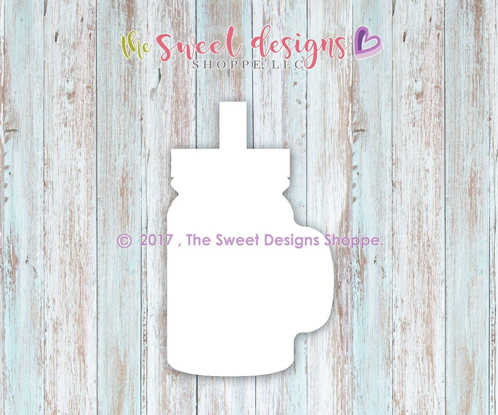 Cookie Cutters - Mason Jar with Straw - Cookie Cutter - The Sweet Designs Shoppe - - ALL, beverage, Cookie Cutter, drink, food, Food & Beverages, Promocode, Summer