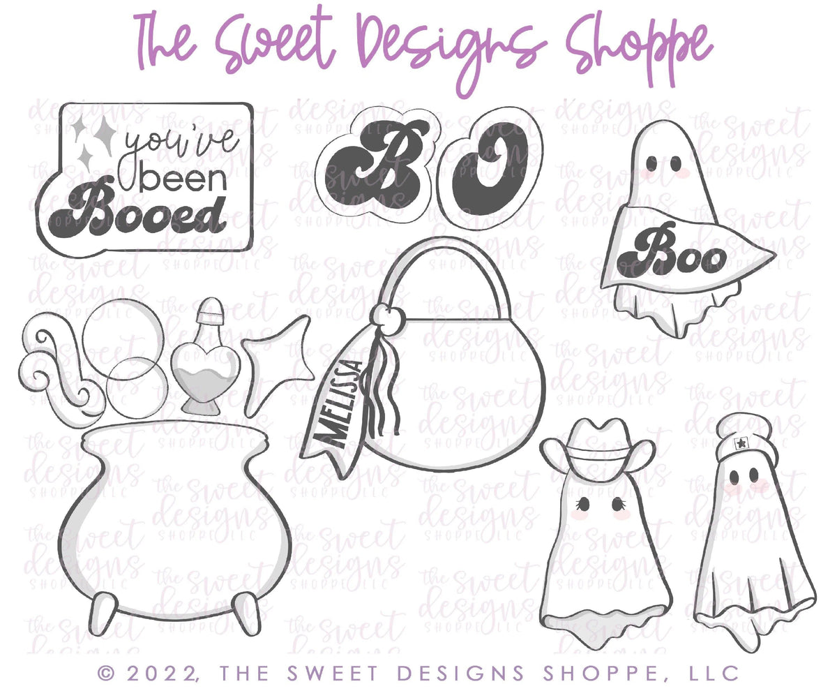 Cookie Cutters - Melissa's Halloween Set - Cookie Cutters - Set of 13 ( 12 cutters and 1 Stencil) - The Sweet Designs Shoppe - TSDS - - ALL,Cookie Cutter,halloween,Mini Sets,missypsweets,Promocode,regular sets,set