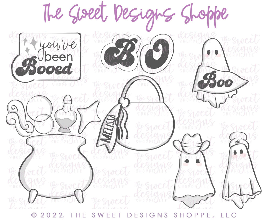 Cookie Cutters - Melissa's Halloween Set - Cookie Cutters - Set of 13 ( 12 cutters and 1 Stencil) - The Sweet Designs Shoppe - TSDS - - ALL,Cookie Cutter,halloween,Mini Sets,missypsweets,Promocode,regular sets,set