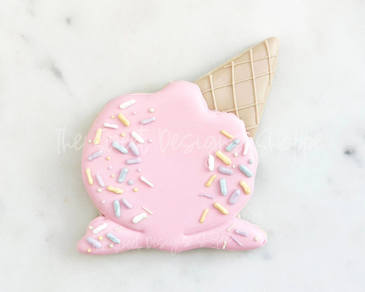 Cookie Cutters - Melted Ice Cream - Cookie Cutter - The Sweet Designs Shoppe - TSDS - - 4th,ALL,Birthday,cone,Cookie Cutter,Food,Food & Beverages,Food and Beverage,Ice Cream,icecream,Patriotic,Patriotric,Promocode,STL,Summer,Sweets,USA,valentine,valentines