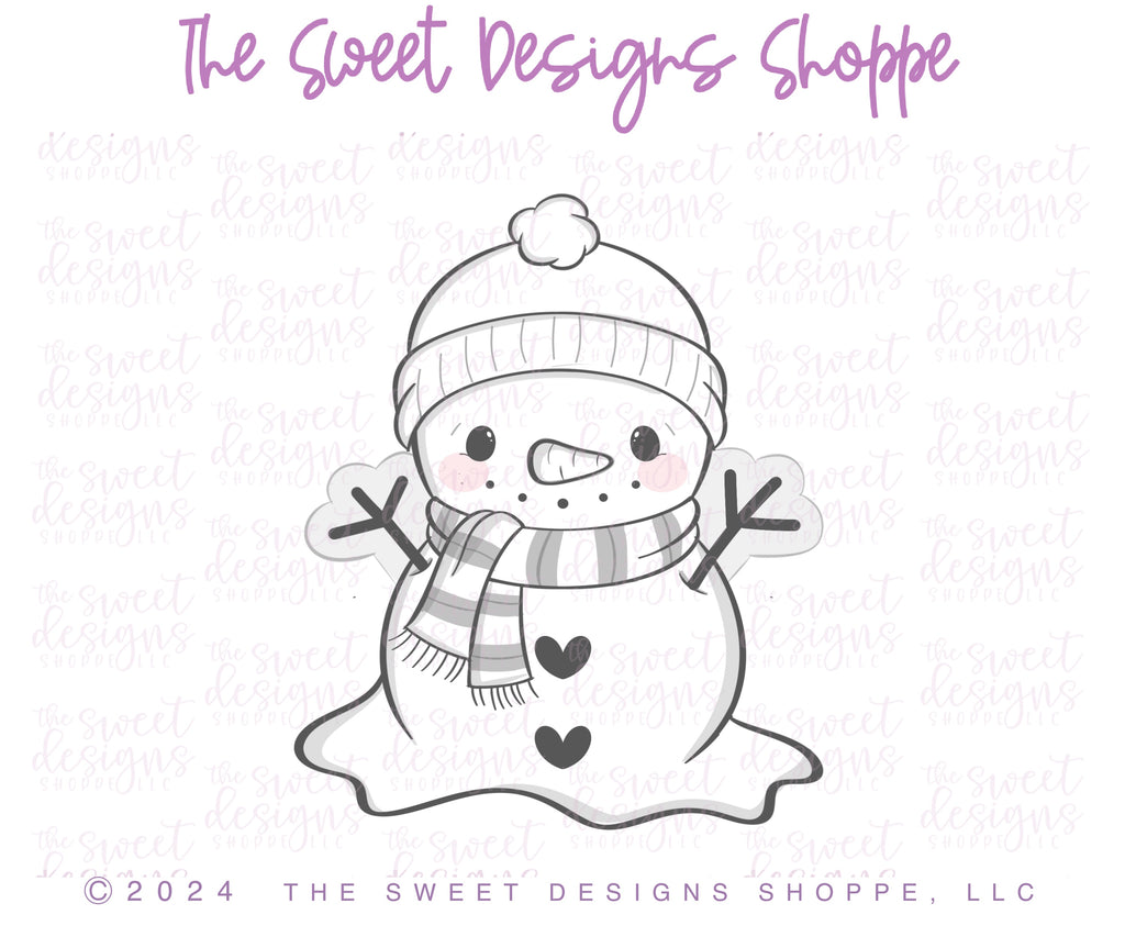 Cookie Cutters - Melting Snowman - Cookie Cutter - The Sweet Designs Shoppe - TSDS - - ALL,Christmas,Christmas / Winter,Cookie Cutter,new,Promocode,Snowman,STL