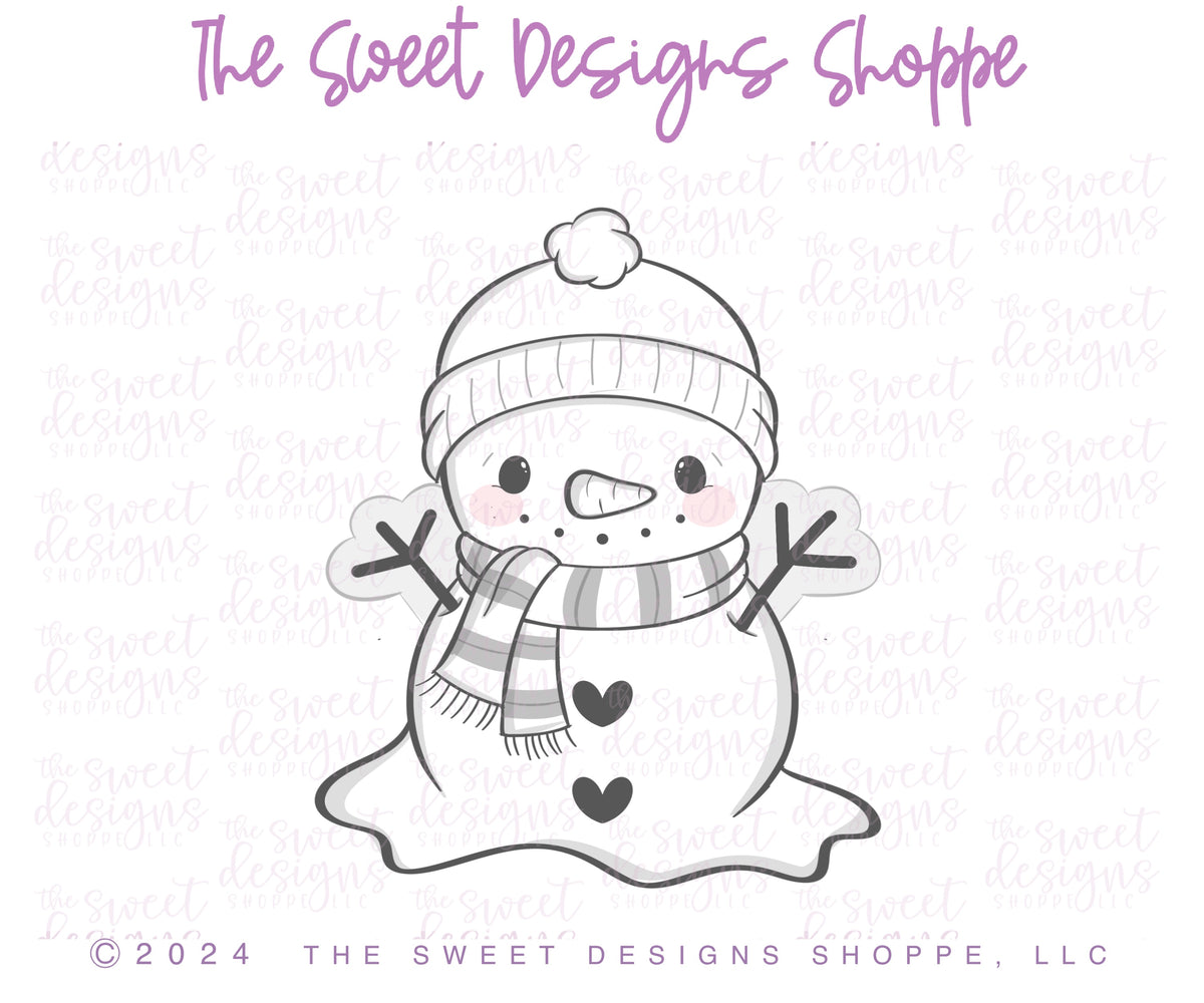 Cookie Cutters - Melting Snowman & Plaque Cookie Cutter Set - Set of 2 - Cookie Cutters - The Sweet Designs Shoppe - TSDS - - ALL,Christmas,Christmas / Winter,Cookie Cutter,Plaque,Plaques,PLAQUES HANDLETTERING,Promocode,regular sets,set,Snowman,STL