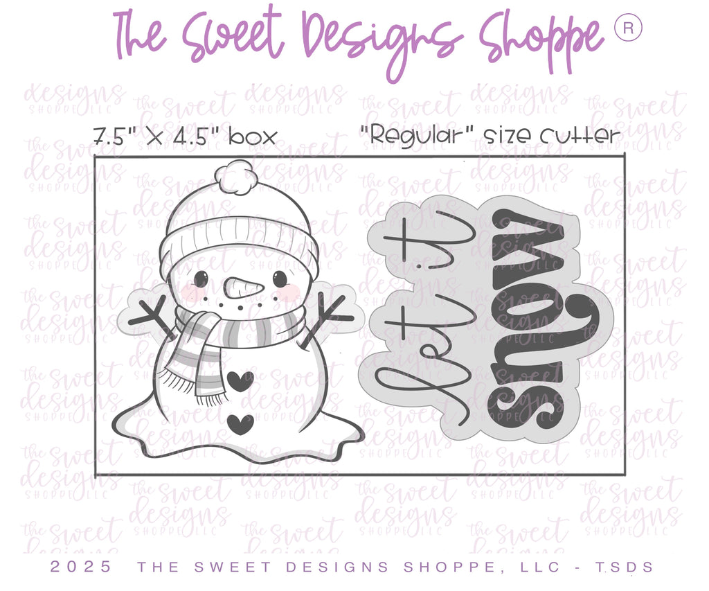 Cookie Cutters - Melting Snowman & Plaque Cookie Cutter Set - Set of 2 - Cookie Cutters - The Sweet Designs Shoppe - TSDS - - ALL,Christmas,Christmas / Winter,Cookie Cutter,new,Plaque,Plaques,PLAQUES HANDLETTERING,Promocode,regular sets,set,Snowman,STL