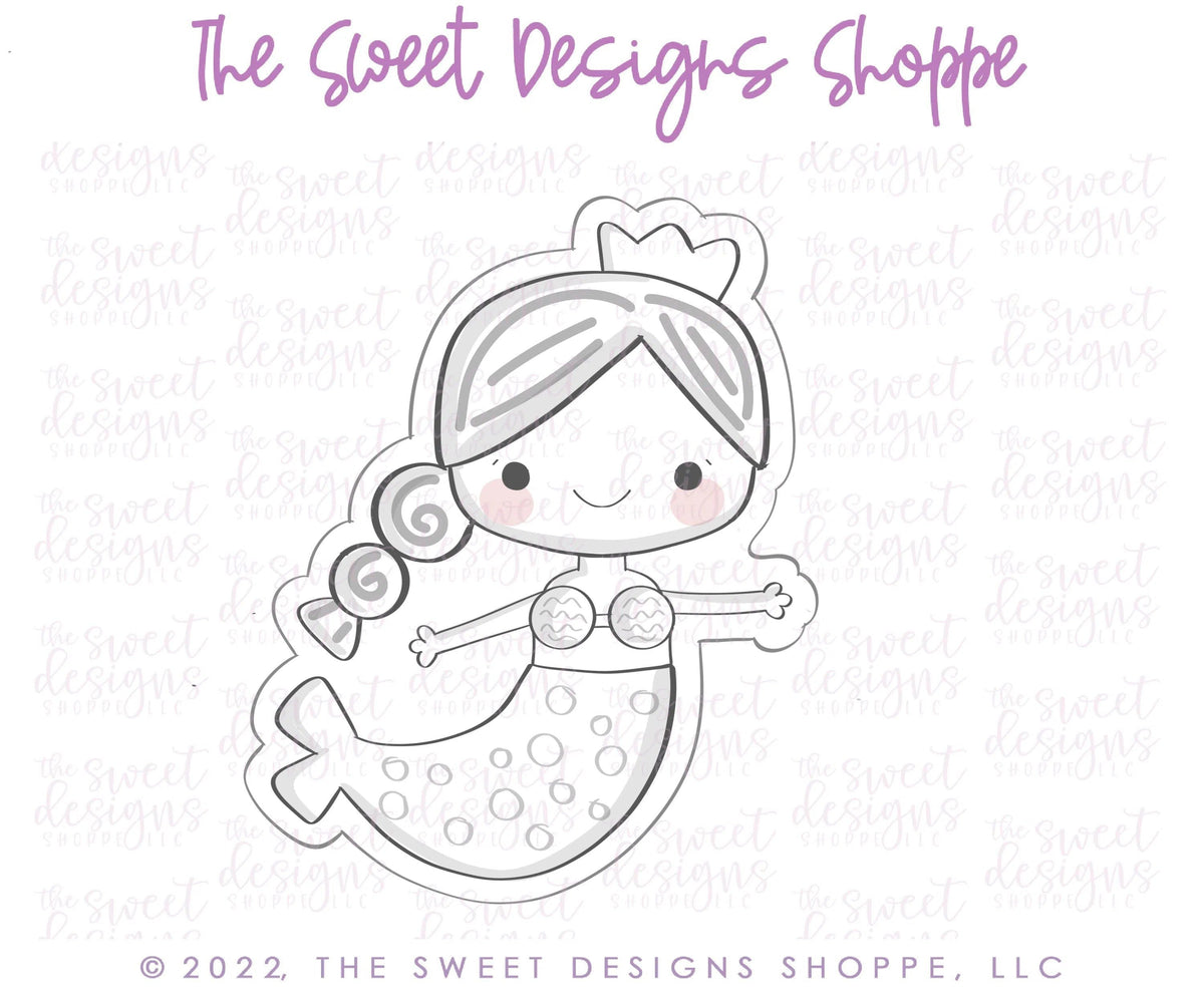 Cookie Cutters - Mermaid Andy - Cookie Cutter - The Sweet Designs Shoppe - TSDS - - ALL,birthday,Cookie Cutter,Fantasy,Kids / Fantasy,mermaid,Promocode,STL,summer,under the sea