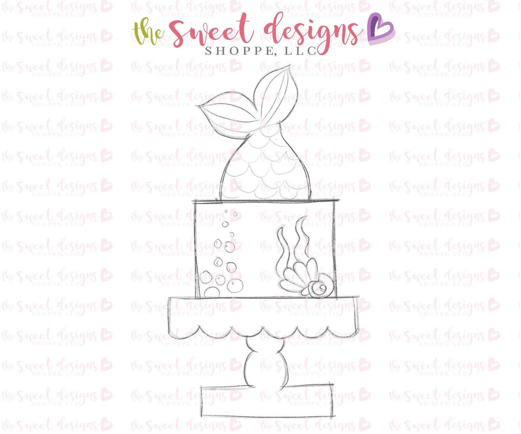 Cookie Cutters - Mermaid Cake - Cookie Cutter - Sweet Designs Shoppe - - ALL, cake, Cookie Cutter, Fantasy, Food, Food & Beverages, Food and Beverage, Promocode, summer, sweets, under the sea