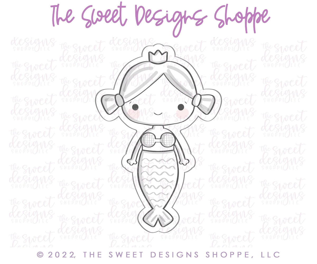 Cookie Cutters - Mermaid Caro - Cookie Cutter - The Sweet Designs Shoppe - TSDS - - ALL,birthday,Cookie Cutter,Fantasy,Kids / Fantasy,mermaid,Promocode,STL,summer,under the sea