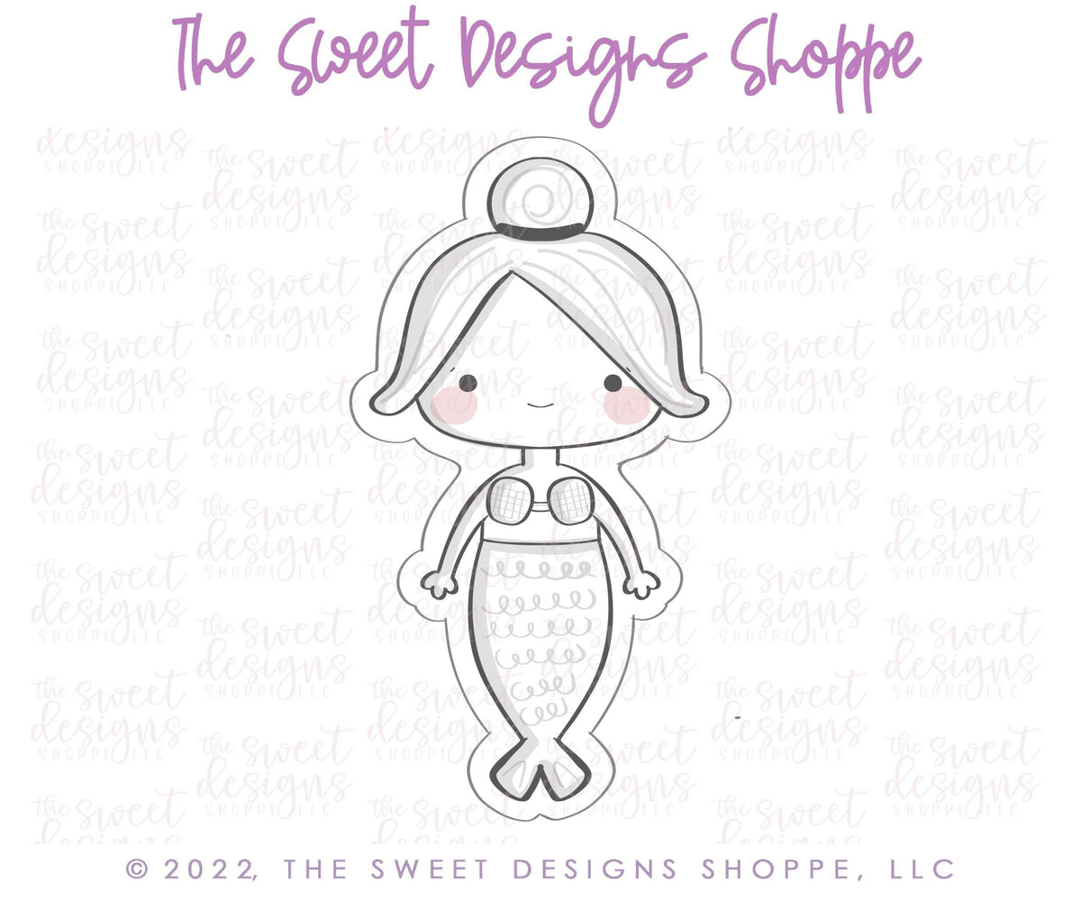 Cookie Cutters - Mermaid Julia - Cookie Cutter - The Sweet Designs Shoppe - TSDS - - ALL,birthday,Cookie Cutter,Fantasy,Kids / Fantasy,mermaid,Promocode,STL,summer,under the sea