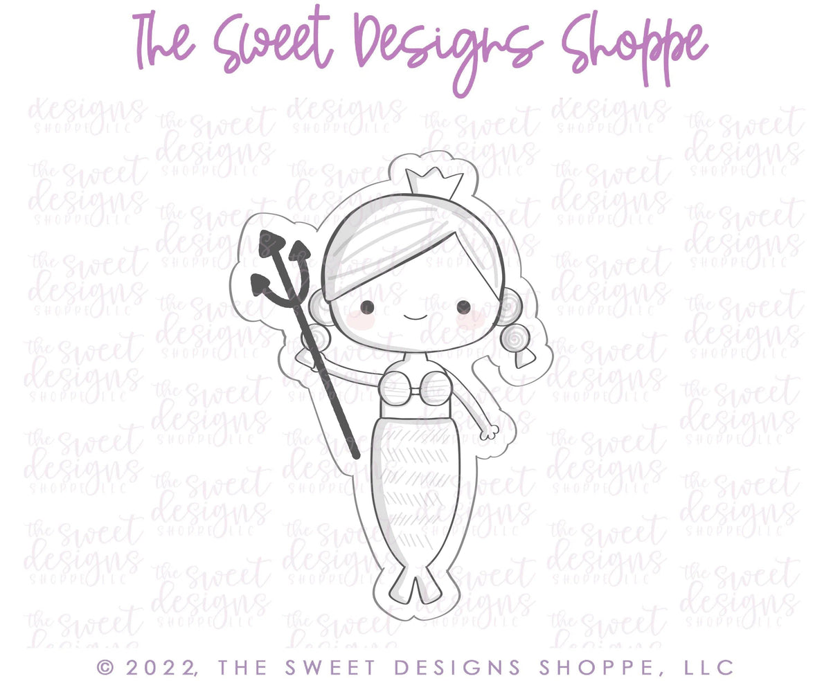 Cookie Cutters - Mermaid Luci - Cookie Cutter - The Sweet Designs Shoppe - TSDS - - ALL,birthday,Cookie Cutter,Fantasy,Kids / Fantasy,mermaid,Promocode,STL,summer,under the sea