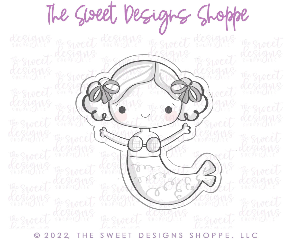 Cookie Cutters - Mermaid Sara - Cookie Cutter - The Sweet Designs Shoppe - TSDS - - ALL,Birthday,Cookie Cutter,Fantasy,Kids / Fantasy,mermaid,Promocode,STL,summer,under the sea