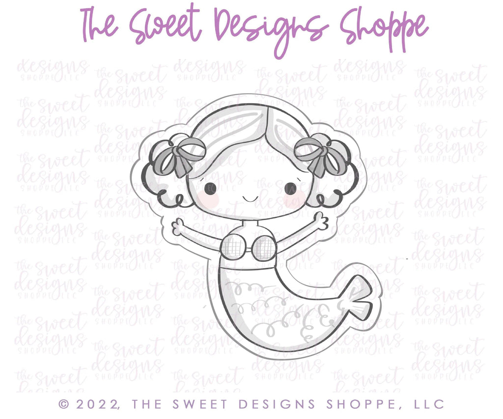 Cookie Cutters - Mermaid Sara - Cookie Cutter - The Sweet Designs Shoppe - - ALL, Birthday, Cookie Cutter, Fantasy, Kids / Fantasy, mermaid, Promocode, summer, under the sea