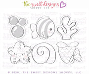 Cookie Cutters - Mermaid Set - Cookie Cutters - The Sweet Designs Shoppe - TSDS - - ALL,bathing suit,beach,Cookie Cutter,mermaid,Mini Sets,Promocode,regular sets,set,STL,Summer,summer plaque,under the sea