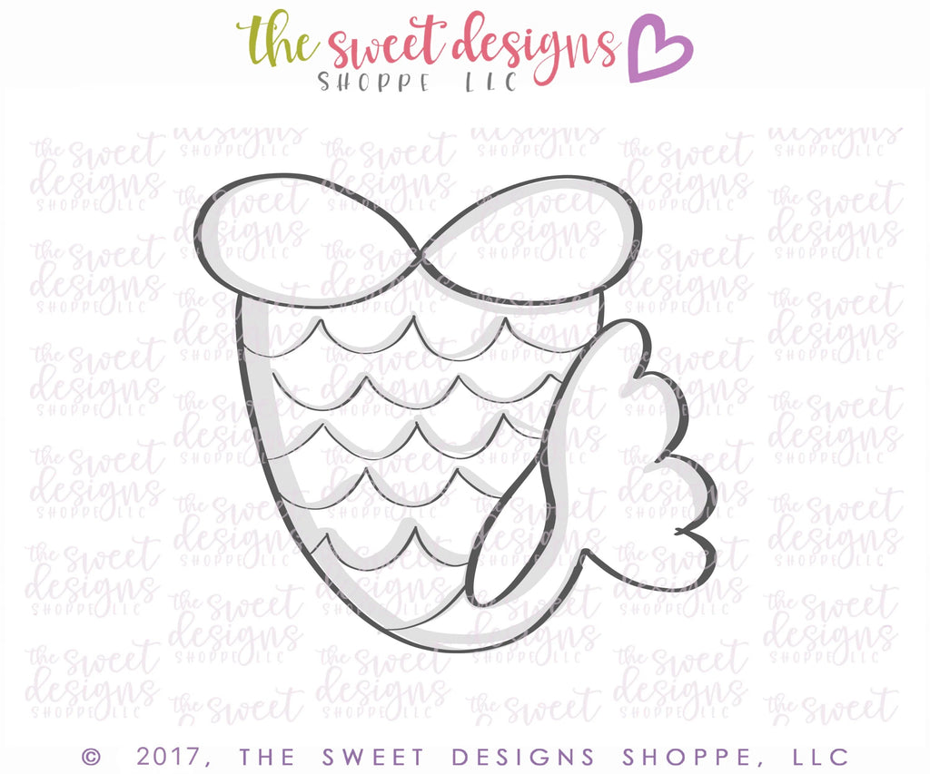 Cookie Cutters - Mermaid Tail - Cookie Cutter - Sweet Designs Shoppe - - ALL, Cookie Cutter, fish, mermaid, ocean, plant, plants, Promocode, sea, summer, under the sea