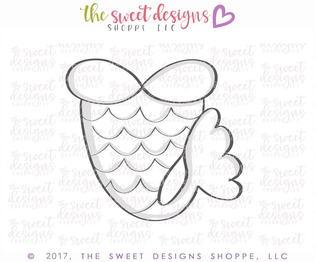 Cookie Cutters - Mermaid Tail - Cookie Cutter - The Sweet Designs Shoppe - - ALL, Cookie Cutter, fish, mermaid, ocean, plant, plants, Promocode, sea, summer, under the sea