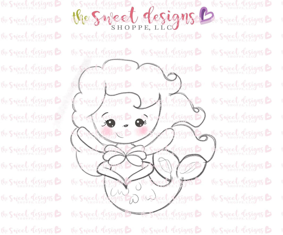 Cookie Cutters - Mermaid with Curly Hair - Cookie Cutter - The Sweet Designs Shoppe - TSDS - - ALL,Cookie Cutter,Fantasy,Kids / Fantasy,Promocode,STL,summer,under the sea