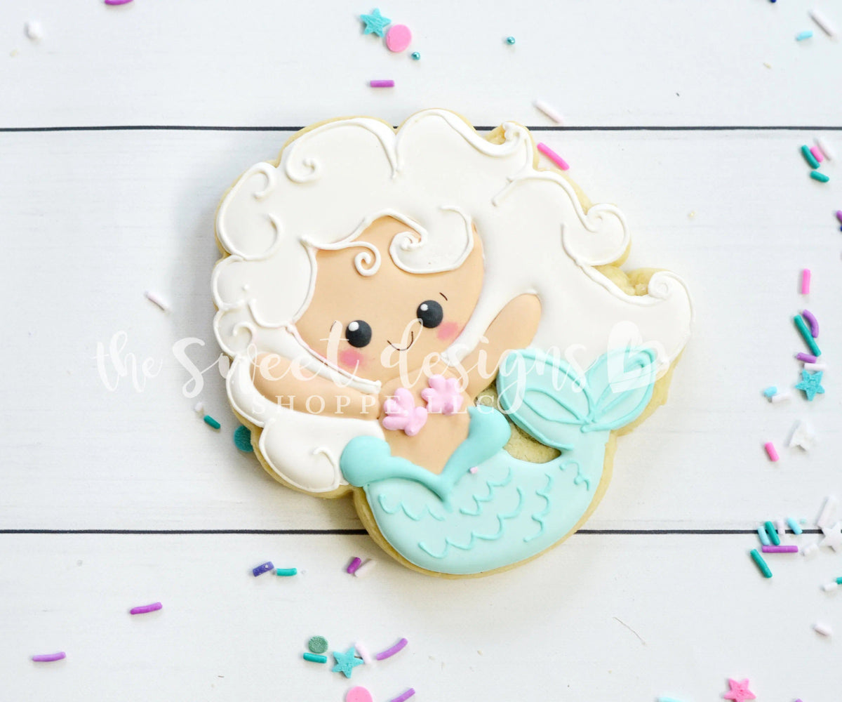 Cookie Cutters - Mermaid with Curly Hair - Cookie Cutter - The Sweet Designs Shoppe - TSDS - - ALL,Cookie Cutter,Fantasy,Kids / Fantasy,Promocode,STL,summer,under the sea