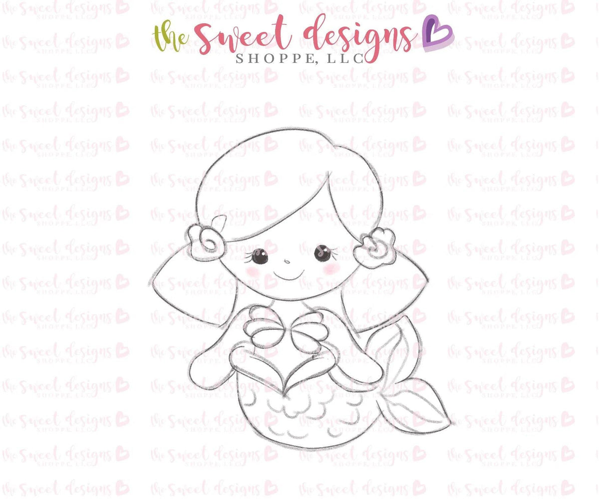 Cookie Cutters - Mermaid with Pig Tales - Cookie Cutter - The Sweet Designs Shoppe - TSDS - - ALL,Cookie Cutter,Fantasy,Kids / Fantasy,Promocode,STL,summer,under the sea