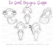 Cookie Cutters - Mermaids Set - Set of 5 - Cookie Cutters - The Sweet Designs Shoppe - TSDS - - ALL,Baby / Kids,Birthday,Cookie Cutter,Fantasy,kid,kids,Kids / Fantasy,Mini Sets,Promocode,regular sets,set,STL,summer,under the sea