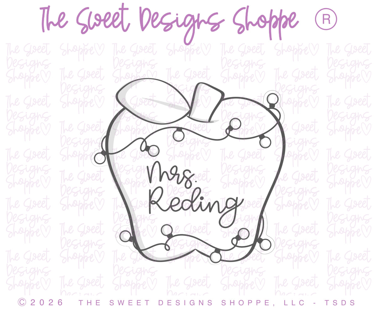 Cookie Cutters - Merry and Bright Apple - Cookie Cutter - The Sweet Designs Shoppe - TSDS - - ALL,Chistmas pencil,Christmas,Christmas / Winter,christmas 2026,Cookie Cutter,food fruits and veggies,fruit,fruits,Fruits and Vegetables,fruity,merry and bright apple,new,Promocode,School,STL,teachmas