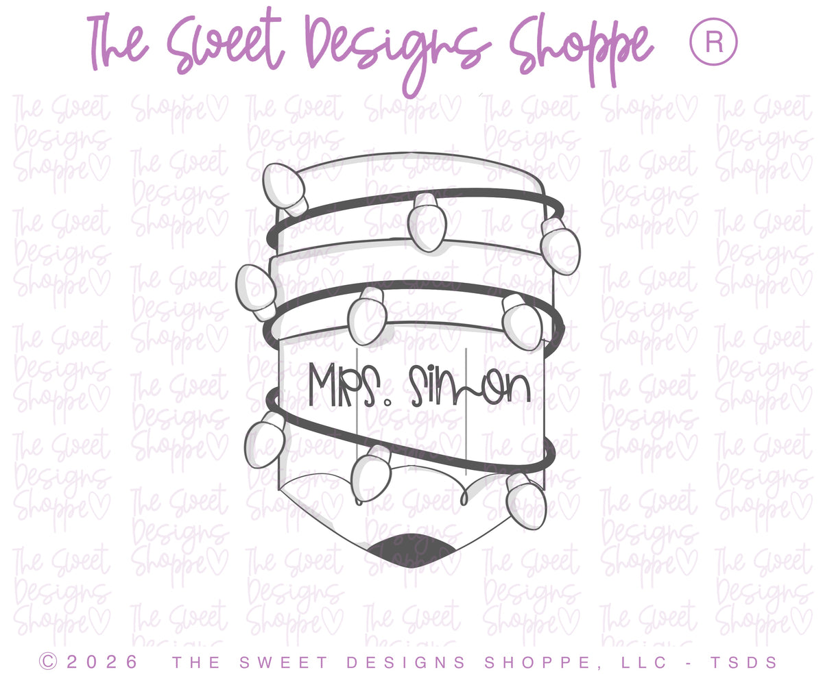 Cookie Cutters - Merry and Bright Pencil - Cookie Cutter - The Sweet Designs Shoppe - TSDS - - ALL,Chistmas pencil,Christmas,Christmas / Winter,christmas 2026,Cookie Cutter,Merry and bright pencil,new,Pencil,Promocode,School,School / Graduation,STL,teachmas