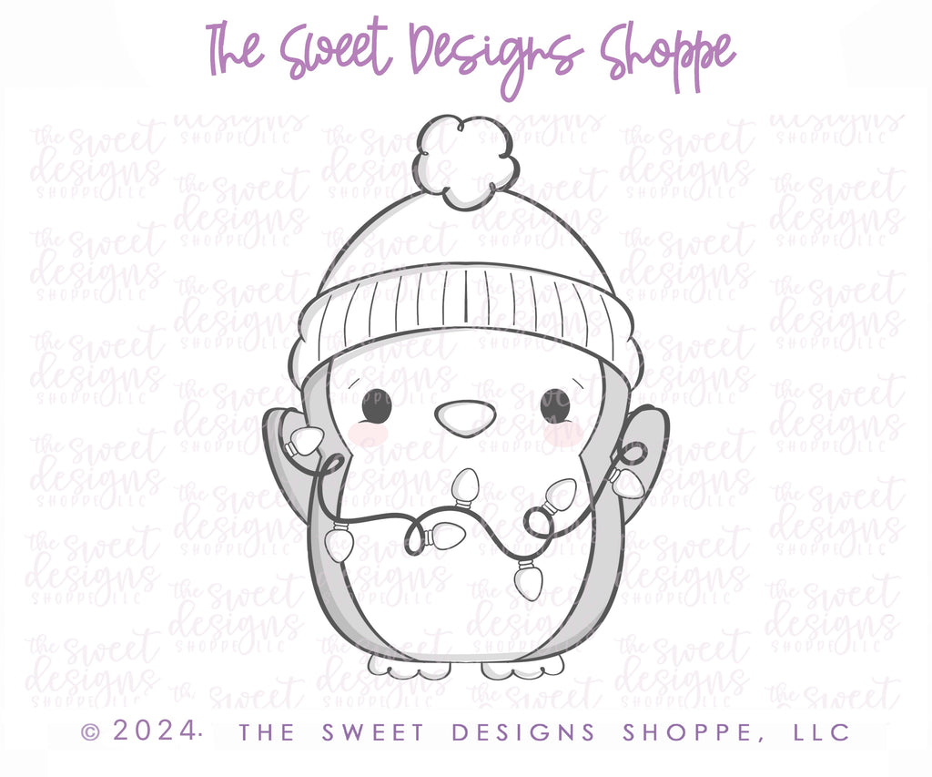 Cookie Cutters - Merry and Bright Penguin - Cookie Cutter - The Sweet Designs Shoppe - TSDS - - ALL,Animal,Animals,Animals and Insects,Christmas,Christmas / Winter,Cookie Cutter,new,Promocode,STL