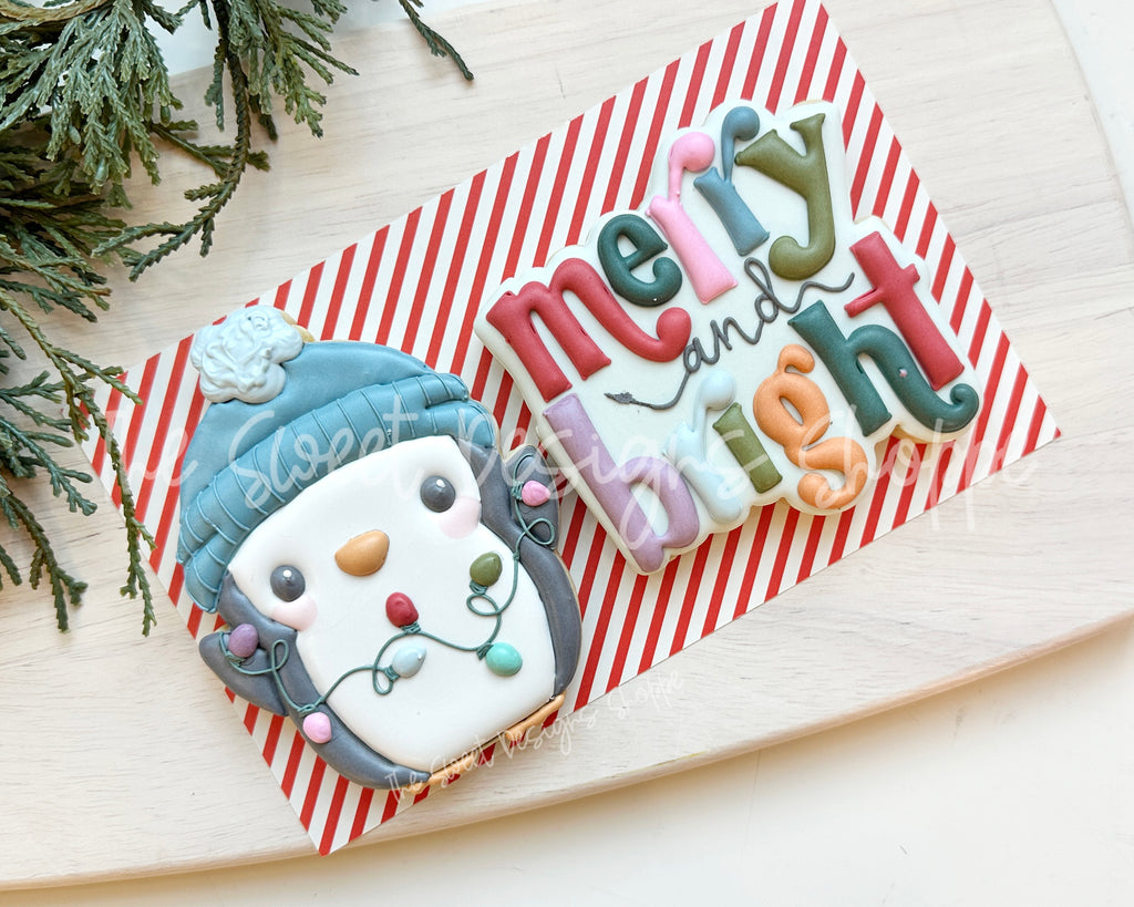 Cookie Cutters - Merry and Bright Penguin & Plaque Cookie Cutter Set - Set of 2 - Cookie Cutters - The Sweet Designs Shoppe - TSDS - - ALL,Animal,Animals,Animals and Insects,Christmas,Christmas / Winter,Cookie Cutter,new,Plaque,Plaques,PLAQUES HANDLETTERING,Promocode,regular sets,set,STL