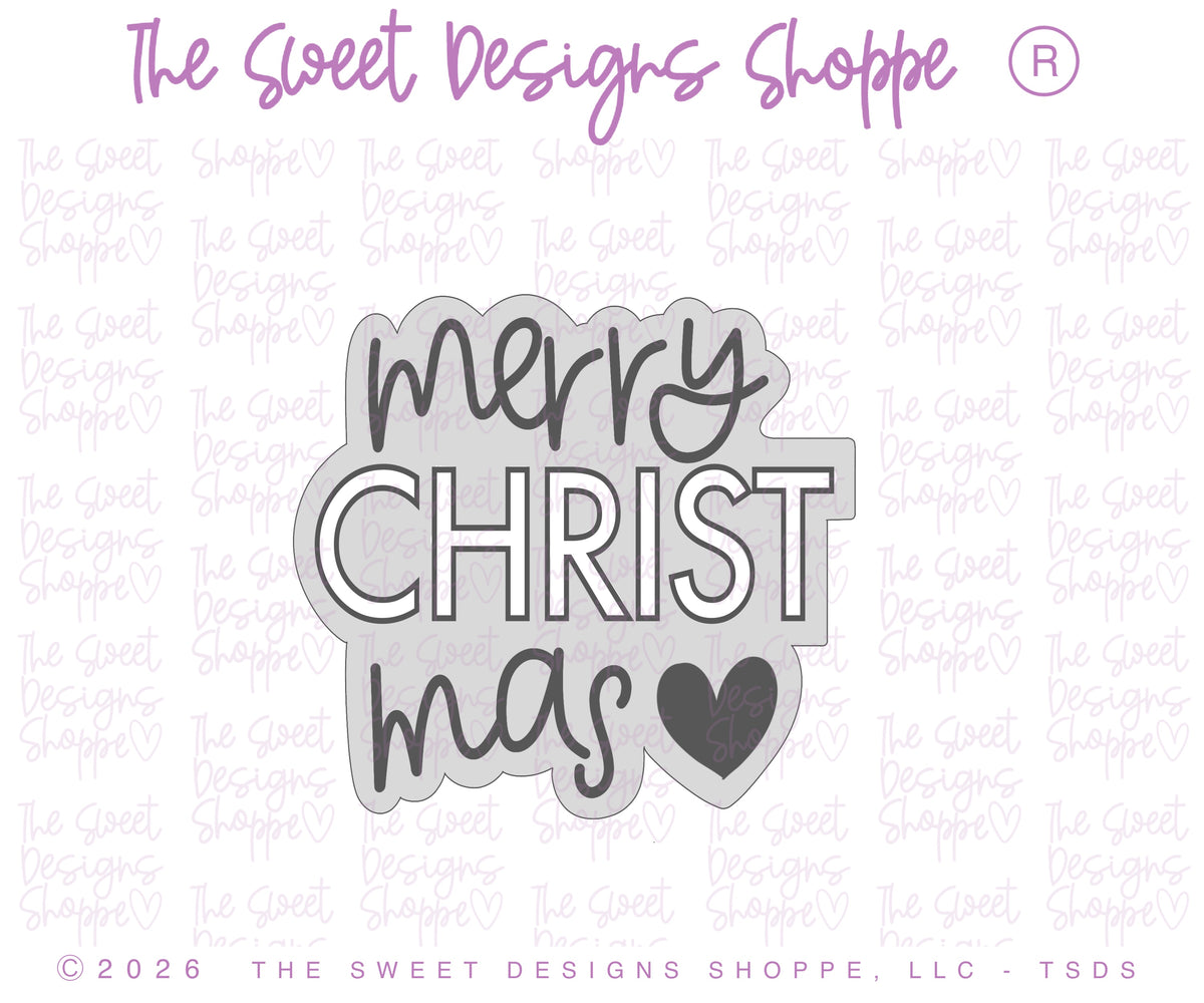 Cookie Cutters - merry CHRIST mas Plaque - Cookie Cutter - The Sweet Designs Shoppe - TSDS - - ALL,Christmas,Christmas / Winter,christmas 2026,Christmas bow,Christmas plaque,Cookie Cutter,merry christmas plaque,new,Plaque,Plaques,PLAQUES HANDLETTERING,Promocode,STL