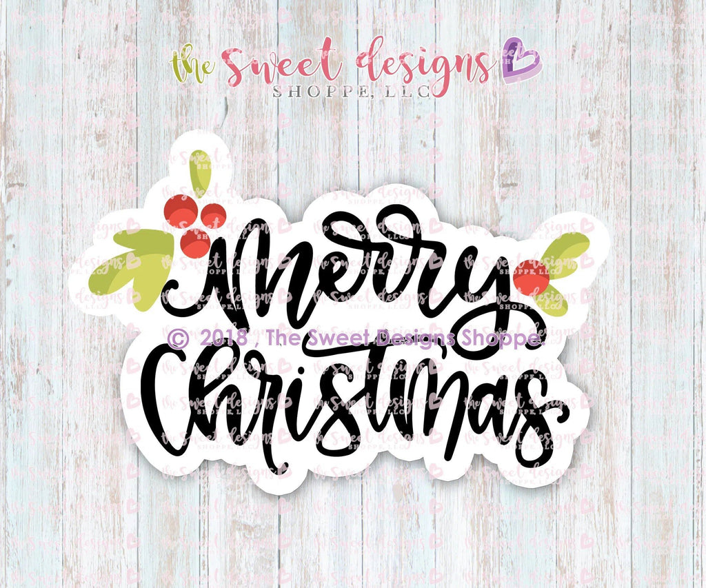 Cookie Cutters - Merry Christmas Hand Lettering Plaque - Cookie Cutter - The Sweet Designs Shoppe - - 2018, ALL, Christmas, Christmas / Winter, Cookie Cutter, Customize, Plaque, Plaques, PLAQUES HANDLETTERING, Promocode, Word