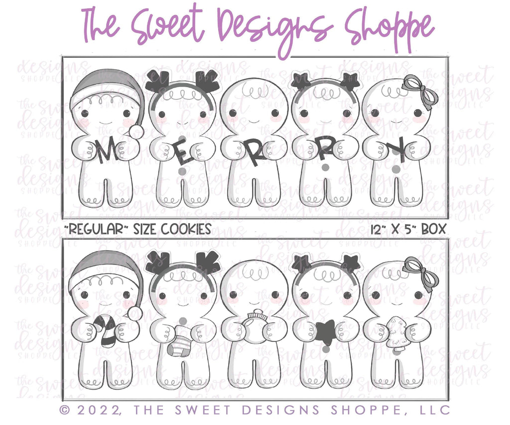 Cookie Cutters - Merry GingerBoys and GingerGirls Set - Set of 5 - Cookie Cutters - The Sweet Designs Shoppe - TSDS - - ALL,Christmas,Christmas / Winter,Christmas Cookies,Cookie Cutter,Ginger boy,Ginger bread,Ginger girl,Ginger set,Gingerboy,gingerbread,gingerbread man,gingerbread mug,Gingergirl,Mini Sets,Promocode,regular sets,set